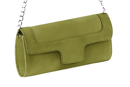 Handcrafted women's elegant clutch in premium pistachio green leather. Perfect for weddings, ceremonies, and parties.  
                Choose from our luxurious collections of leather and fabric to perfectly match your clutches to your outfits.